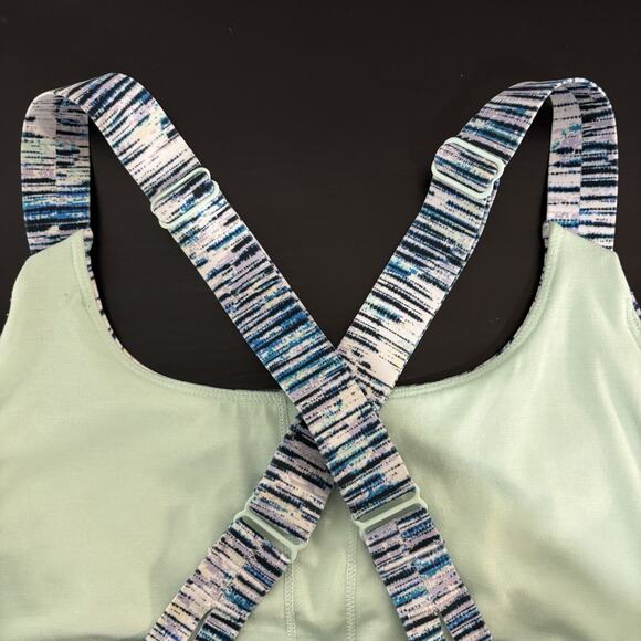 Lululemon Pure Practice Bra Blurry Belle Multi / Sea Mist Luxtreme Yoga Size 6 - Picture 10 of 10